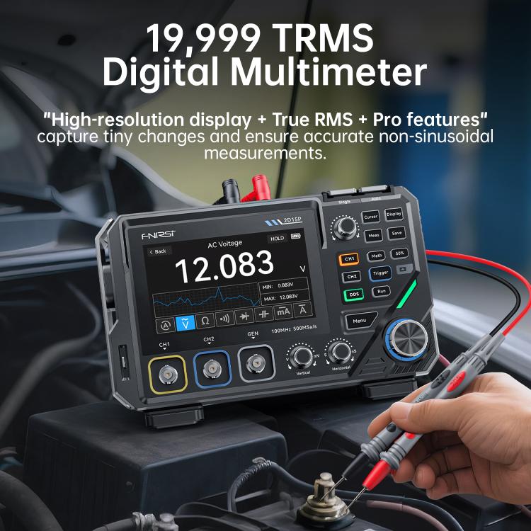 Osciloscopio digital FNIRSI 3 en 1, multímetro y generador de señales de 4,5 V., 2D15P