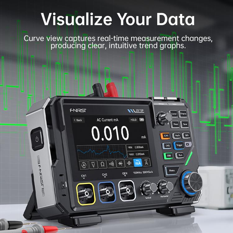 Osciloscopio digital FNIRSI 3 en 1, multímetro y generador de señales de 4,5 V., 2D15P