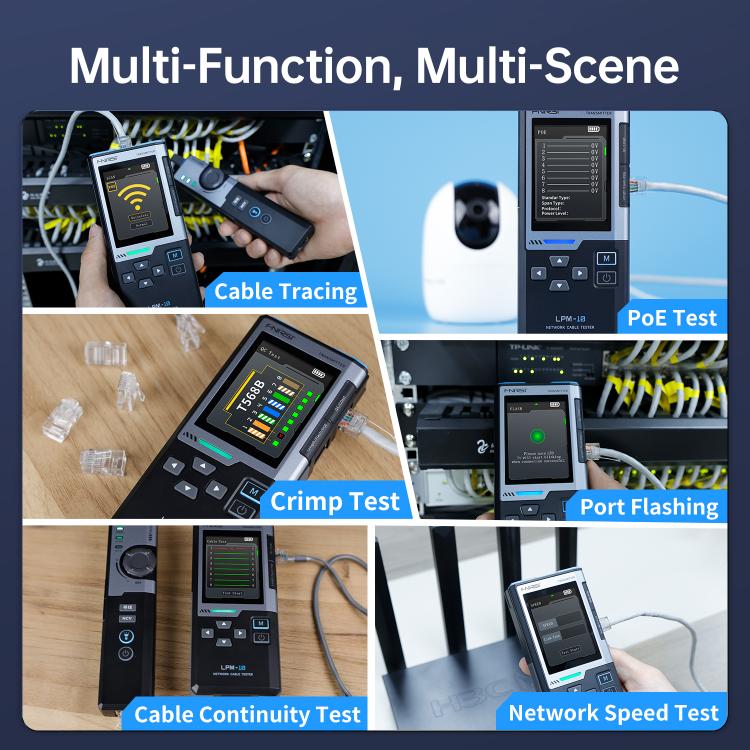 Localizador de cables multifuncional FNIRSI con comprobador de cables PoE antiinterferencias, LPM-10