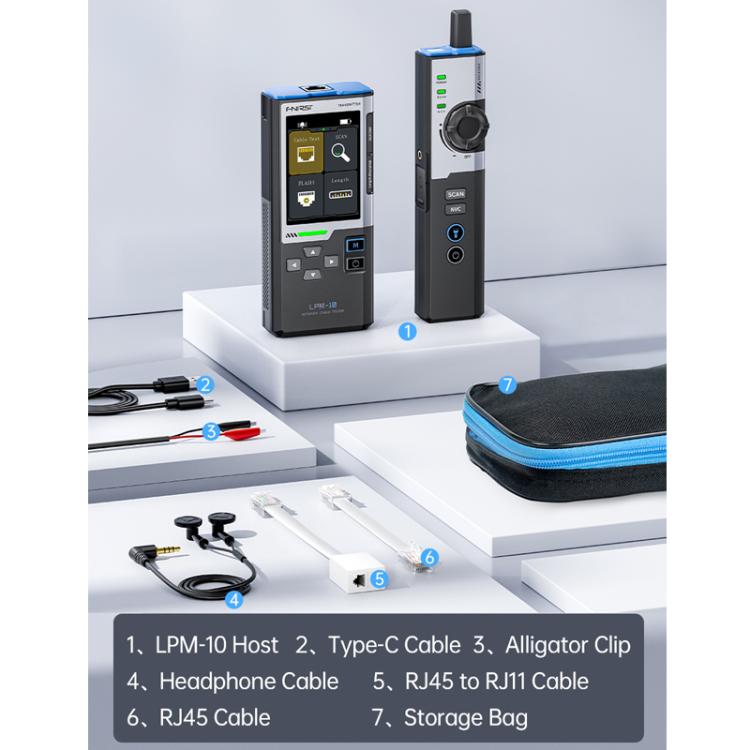Localizador de cables multifuncional FNIRSI con comprobador de cables PoE antiinterferencias, LPM-10