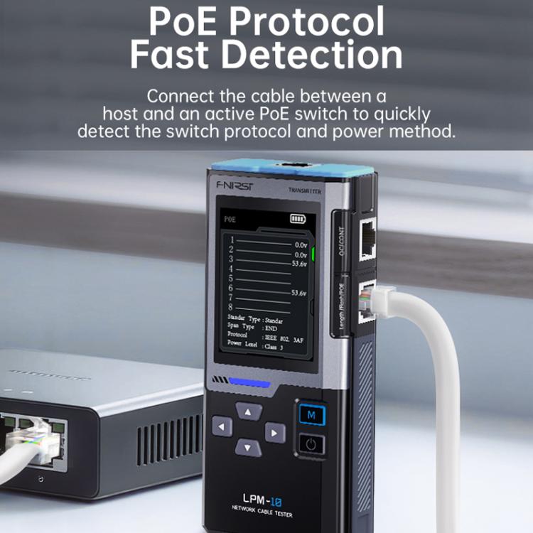 Localizador de cables multifuncional FNIRSI con comprobador de cables PoE antiinterferencias, LPM-10