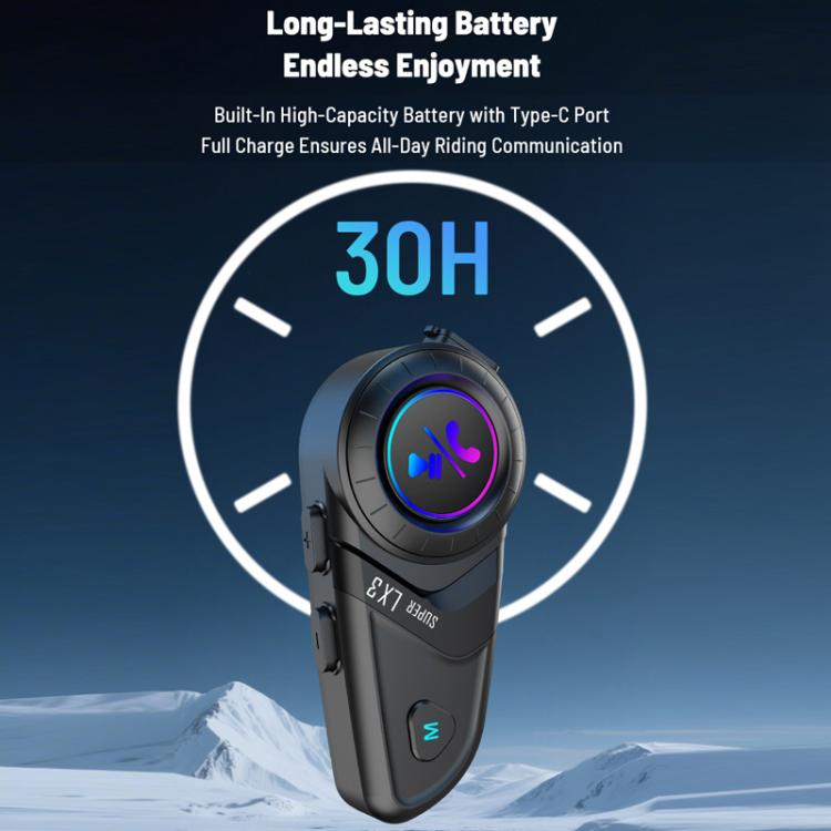 Auriculares inalámbricos Bluetooth impermeables para casco de motocicleta, LX3