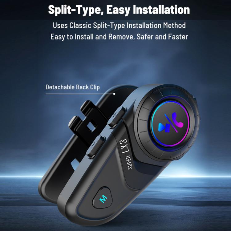 Auriculares inalámbricos Bluetooth impermeables para casco de motocicleta, LX3