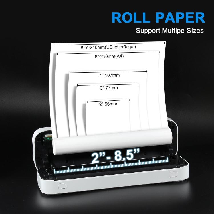 Impresora térmica inalámbrica recargable compatible con papel de 2 a 8,5 pulgadas para PDF, archivos, imágenes y papel para tatuajes., HZTZ A4RJ 200dpi White, HZTZ A4RJ 200dpi Black, HZTZ A4RJ PRO 300dpi White, HZTZ A4RJ PRO 300dpi Black
