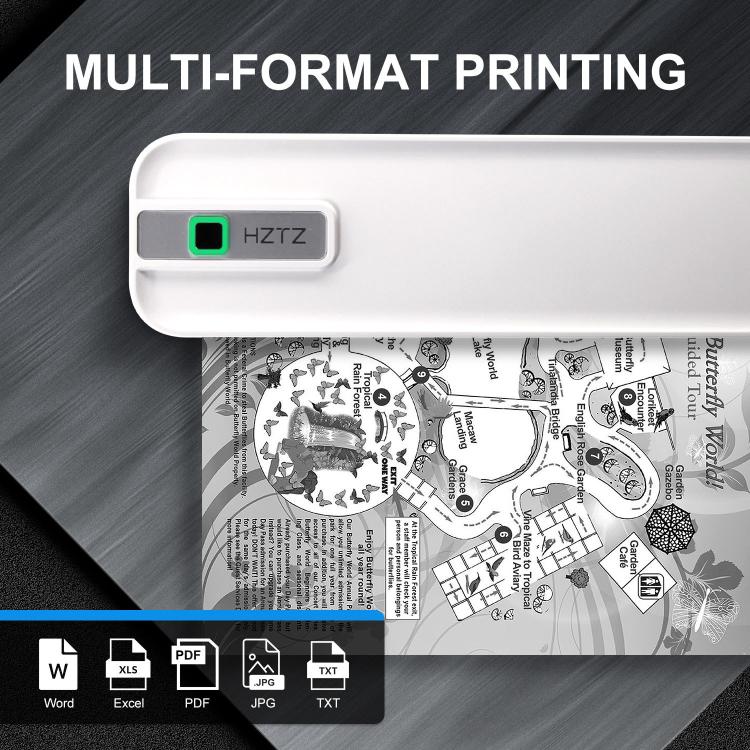 Impresora térmica inalámbrica recargable compatible con papel de 2 a 8,5 pulgadas para PDF, archivos, imágenes y papel para tatuajes., HZTZ A4RJ 200dpi White, HZTZ A4RJ 200dpi Black, HZTZ A4RJ PRO 300dpi White, HZTZ A4RJ PRO 300dpi Black