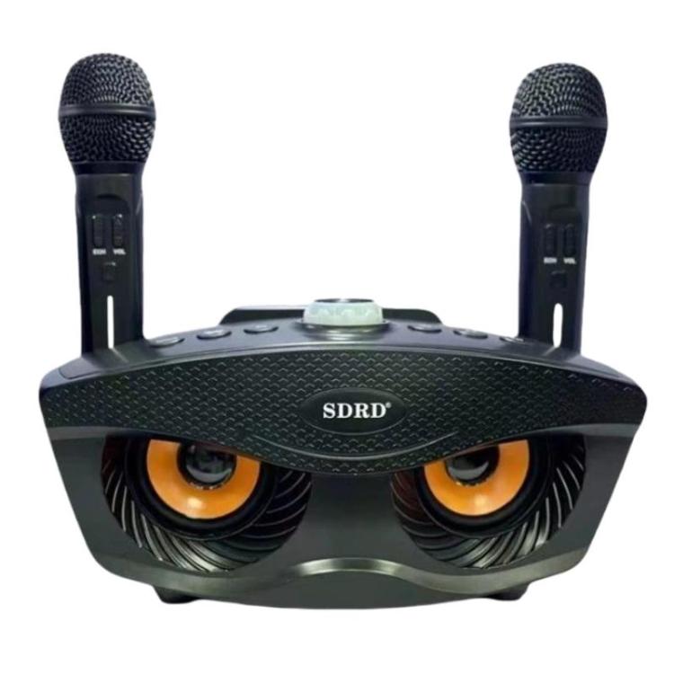 Altavoz inalámbrico Bluetooth SDRD SD306S con micrófono dual, máquina de karaoke portátil para cantar y transmitir en vivo.