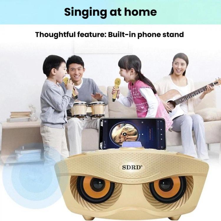 Altavoz inalámbrico Bluetooth SDRD SD306S con micrófono dual, máquina de karaoke portátil para cantar y transmitir en vivo.