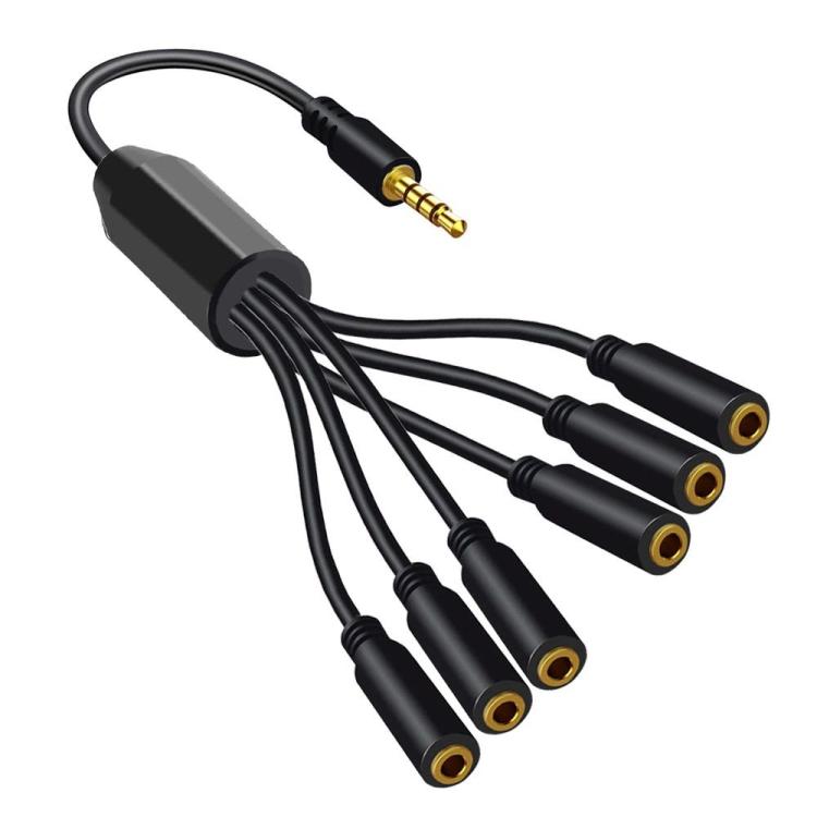 Cable adaptador AUX para auriculares de portátil de 3,5 mm, 1 To 6, 1 To 5, 1 To 4, 1 To 3