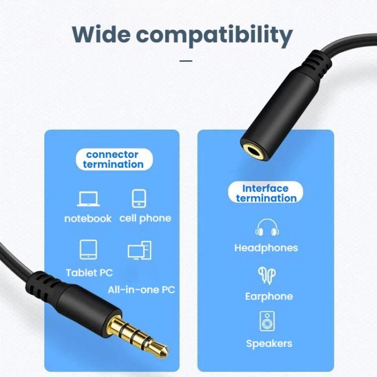 Cable adaptador AUX para auriculares de portátil de 3,5 mm, 1 To 6, 1 To 5, 1 To 4, 1 To 3
