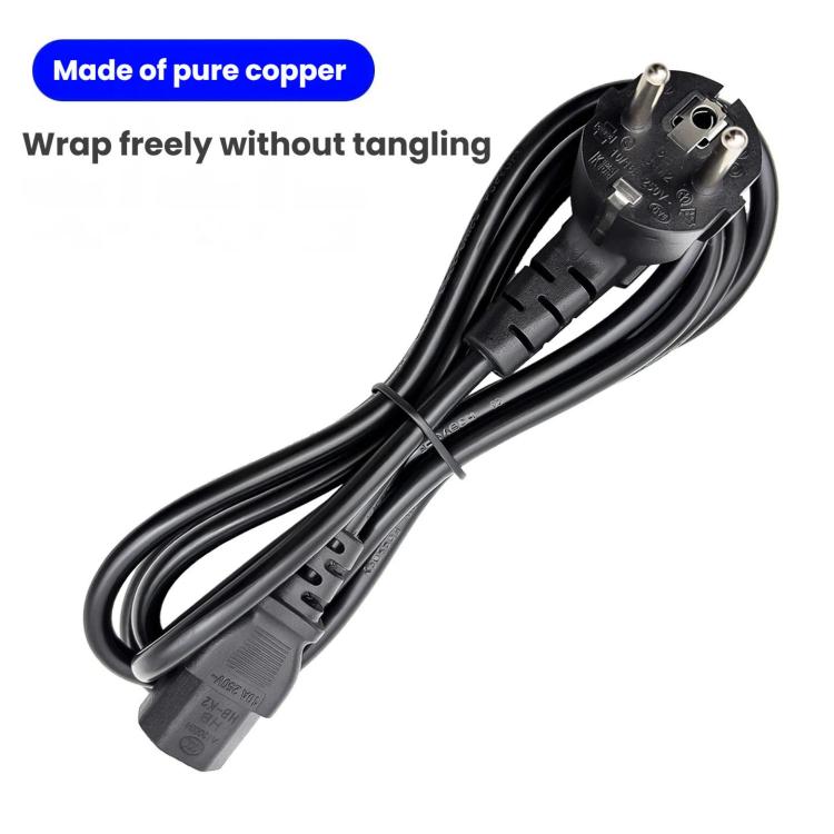 Cable de alimentación de cobre puro de 1,5 m, 3 pines, cable de pantalla para monitor de computadora de 0,75 pulgadas cuadradas, 1.5m x 0.75