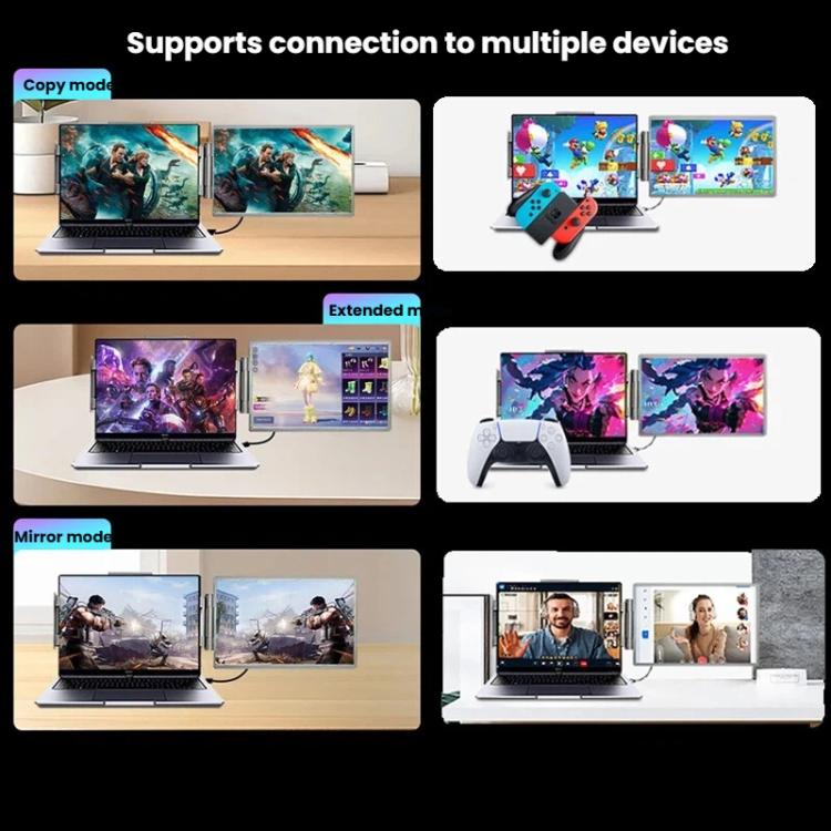 Monitor portátil de 14 pulgadas, compatible con USB-C y HDMI, ideal como segunda pantalla para portátiles., HYX-14R