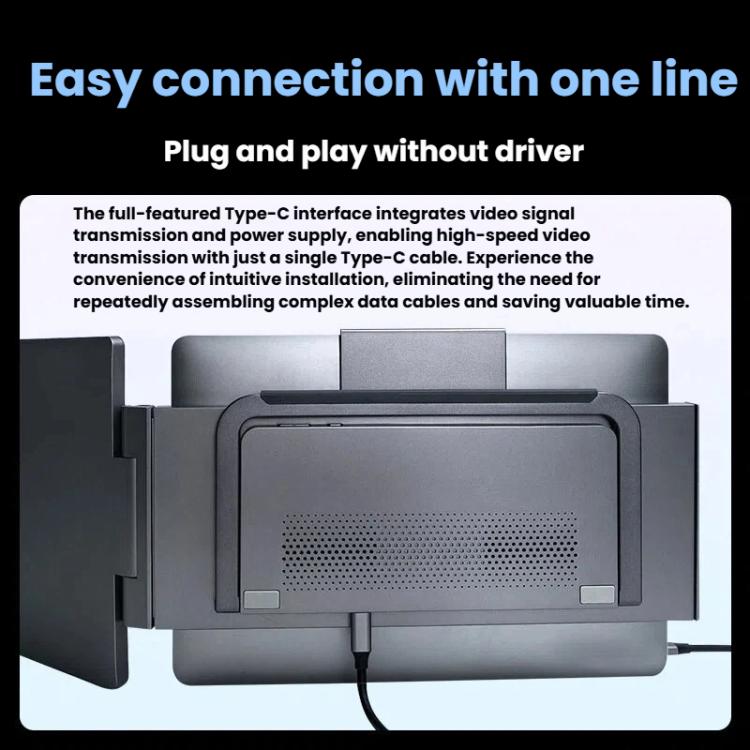 Monitor portátil de 14 pulgadas, compatible con USB-C y HDMI, ideal como segunda pantalla para portátiles., HYX-14R