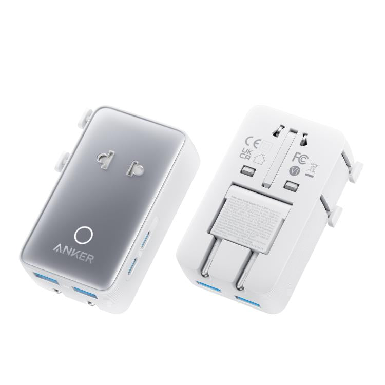 Adaptador universal portátil ANKER A9215 para varios países, carga rápida PD de 20 W, cargador inteligente.