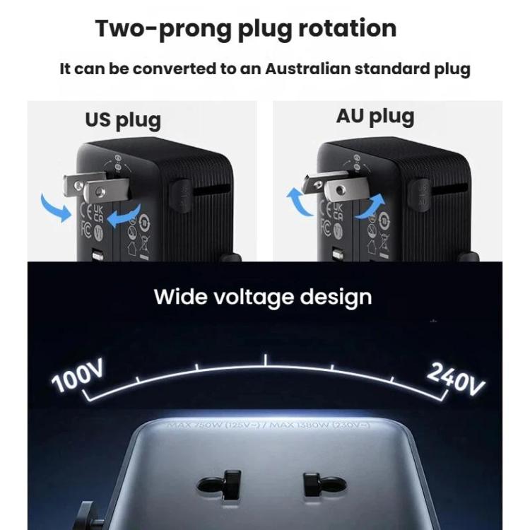 Adaptador universal portátil ANKER A9215 para varios países, carga rápida PD de 20 W, cargador inteligente.