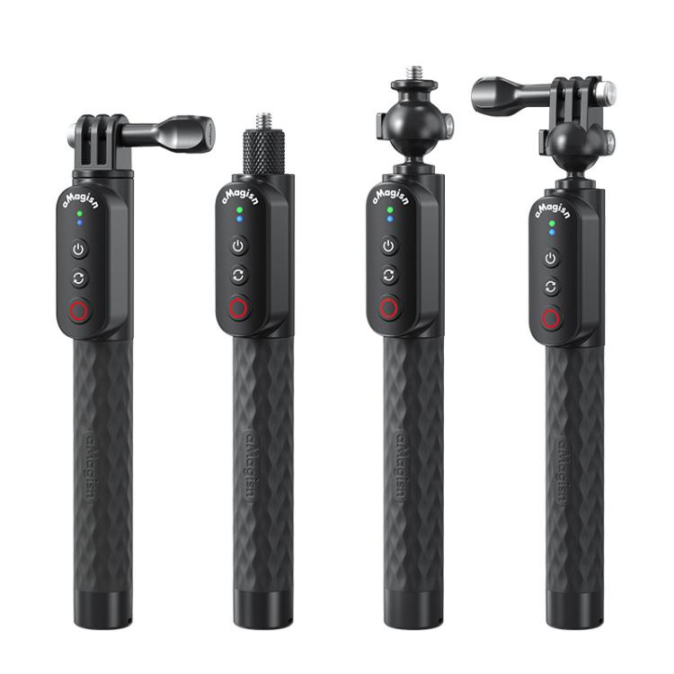 Palo selfie AMagisn con control remoto para cámaras de acción y smartphones, Bluetooth 5.1, extensible hasta 40 pulgadas., Claw, 1/4 Inch, Ballhead Claw, Ballhead 1/4 Inch