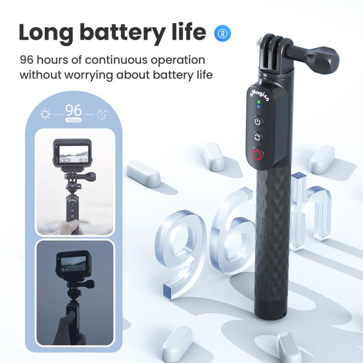 Palo selfie AMagisn con control remoto para cámaras de acción y smartphones, Bluetooth 5.1, extensible hasta 40 pulgadas., Claw, 1/4 Inch, Ballhead Claw, Ballhead 1/4 Inch