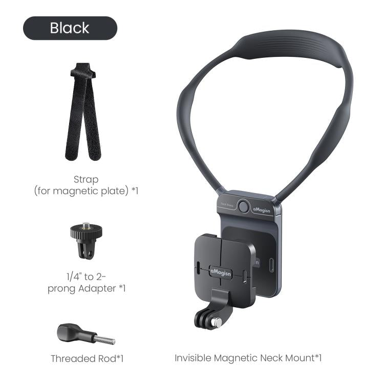 Soporte magnético invisible para el cuello AMagisn para vlogging en primera persona, compatible con GoPro/Insta360/Smartphones