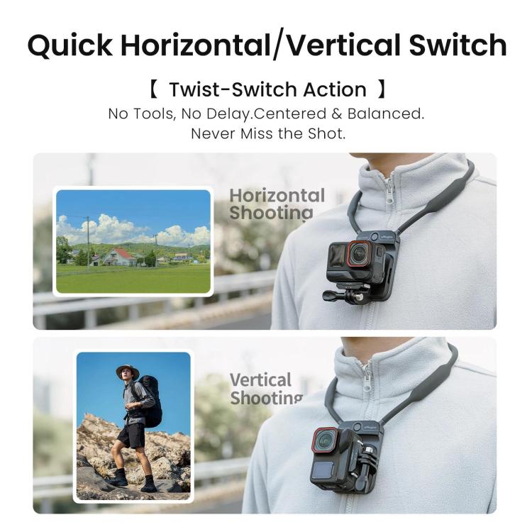 Soporte magnético invisible para el cuello AMagisn para vlogging en primera persona, compatible con GoPro/Insta360/Smartphones