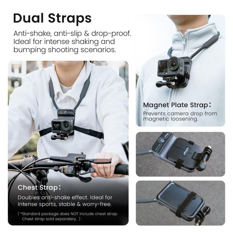 Soporte magnético invisible para el cuello AMagisn para vlogging en primera persona, compatible con GoPro/Insta360/Smartphones