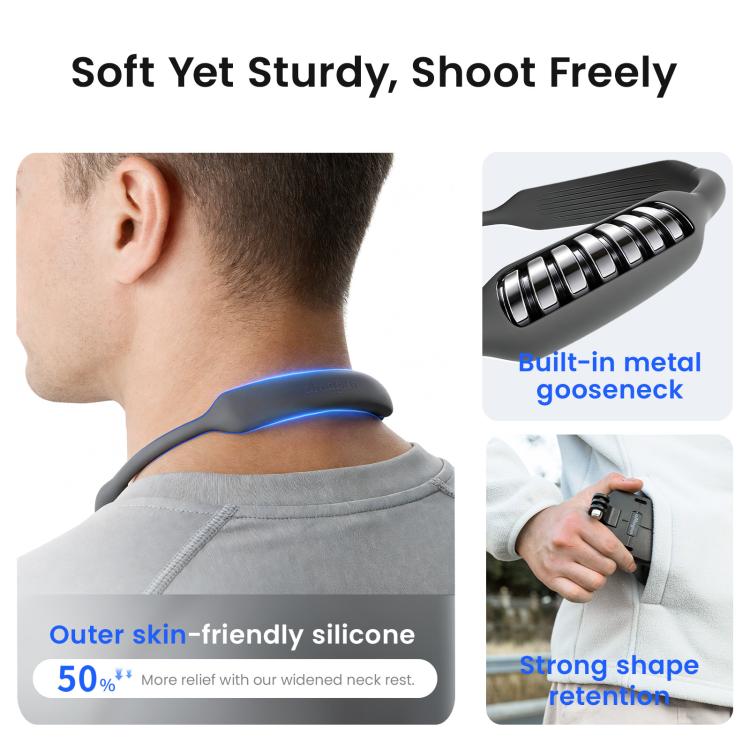 Soporte magnético invisible para el cuello AMagisn para vlogging en primera persona, compatible con GoPro/Insta360/Smartphones