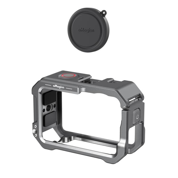 Para DJI OSMO Action 6 aMagisn, jaula metálica de liberación rápida, marco protector con tapa de lente de silicona., Action 6 Metal Cage