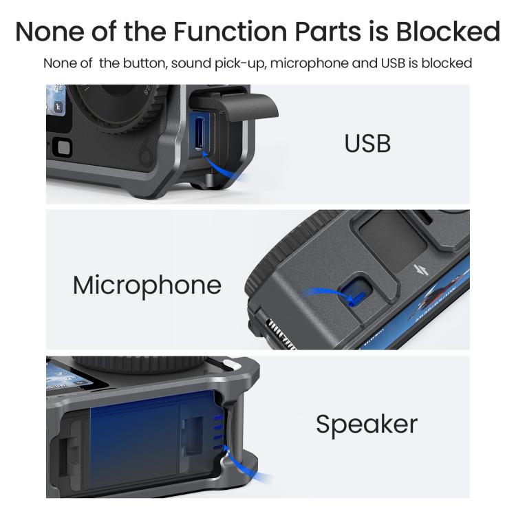 Para DJI OSMO Action 6 aMagisn, jaula metálica de liberación rápida, marco protector con tapa de lente de silicona., Action 6 Metal Cage