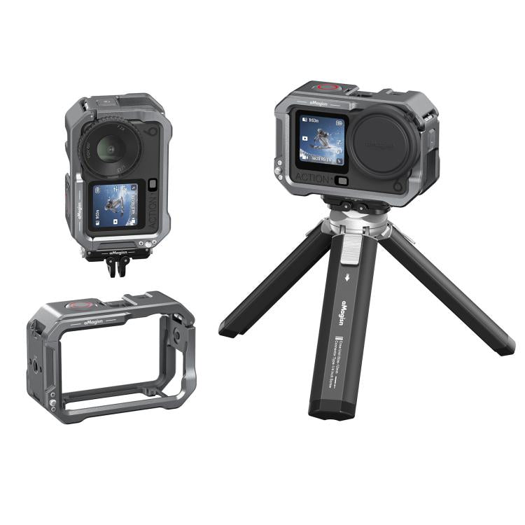 Para DJI OSMO Action 6 aMagisn, jaula metálica de liberación rápida, marco protector con tapa de lente de silicona., Action 6 Metal Cage