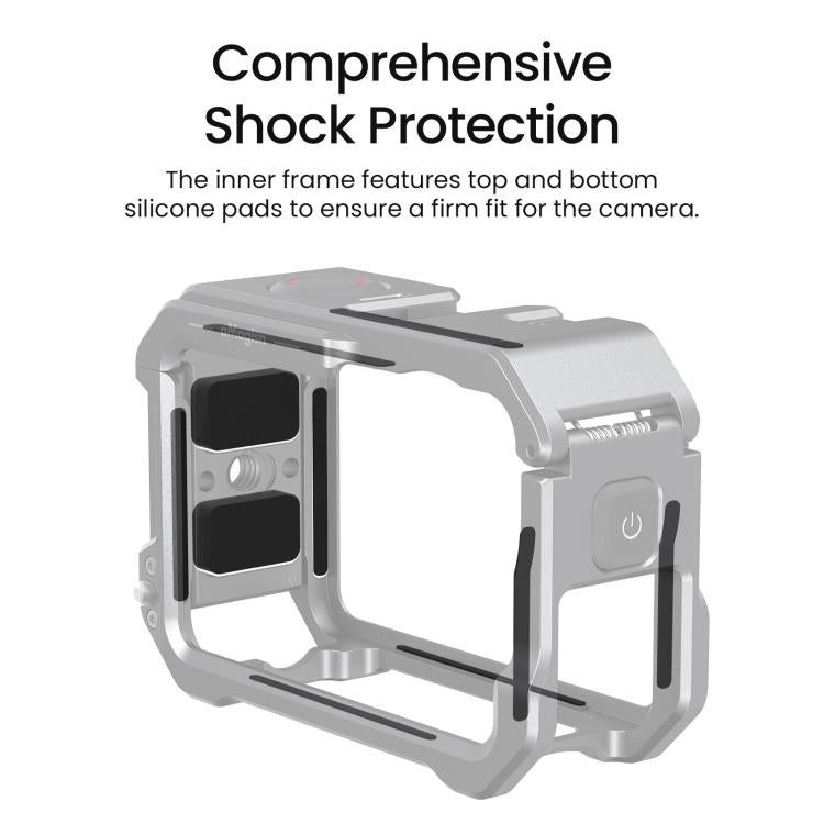 Para DJI OSMO Action 6 aMagisn, jaula metálica de liberación rápida, marco protector con tapa de lente de silicona., Action 6 Metal Cage
