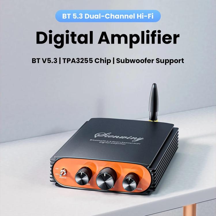 Amplificador digital HiFi de alta potencia Sienwiny YS-KL5 con Bluetooth 5.3, doble canal, chip TPA3255 y 600 W., EU Plug, US Plug