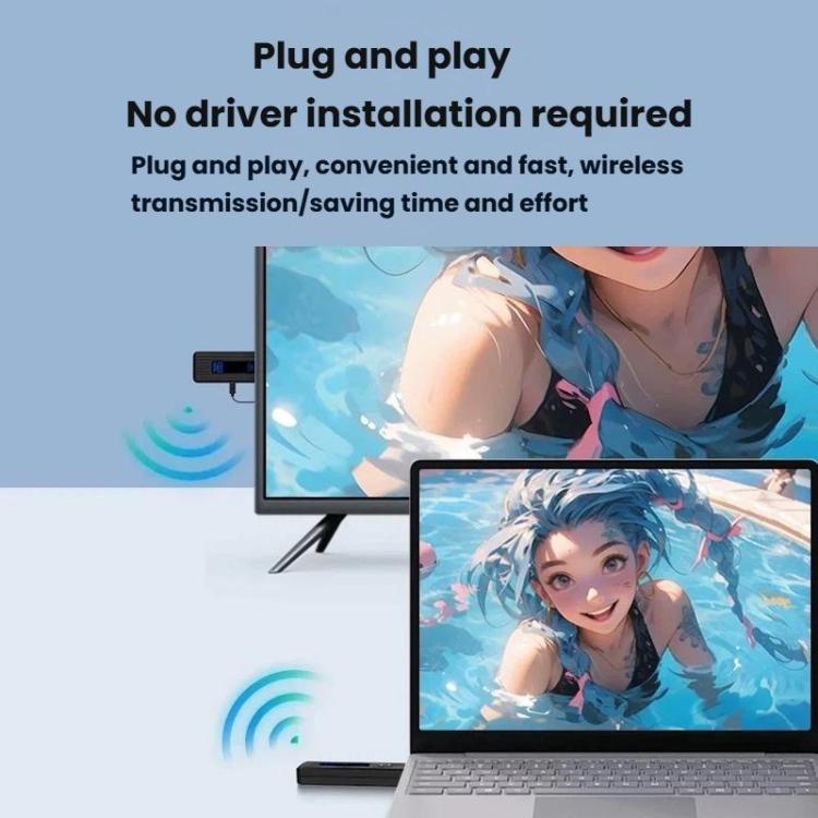 Transmisor HDMI inalámbrico 2 en 1, dispositivo de duplicación de pantalla de 60 m para portátiles y PC, extensor inalámbrico 1080P 60Hz