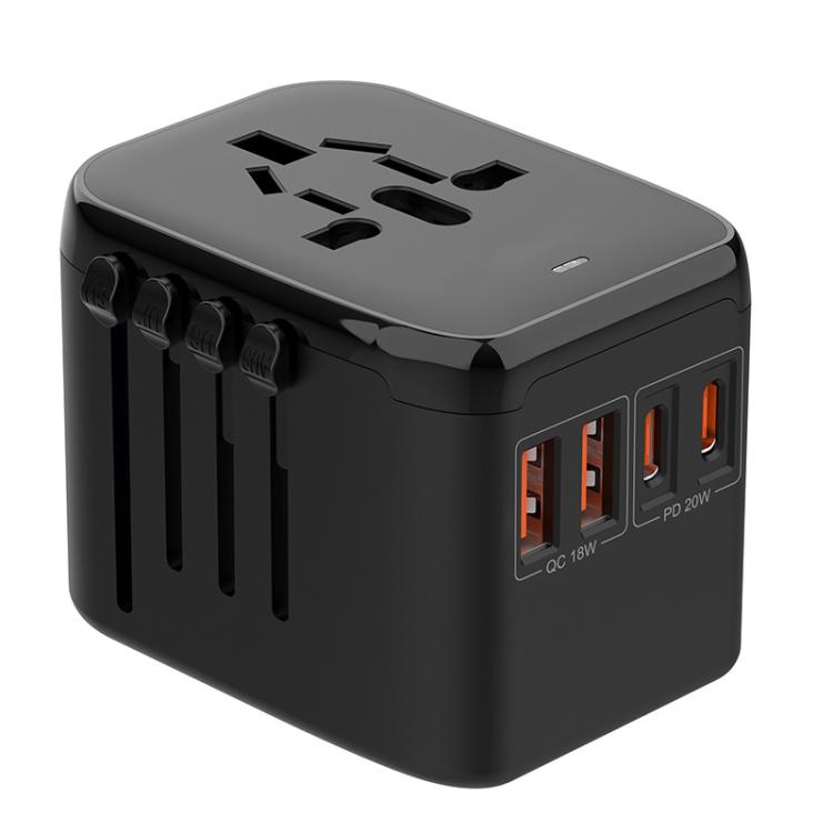 Cargador de viaje multifunción PD20W GaN, 2 USB + 2 Tipo-C, carga rápida universal, 212PQ