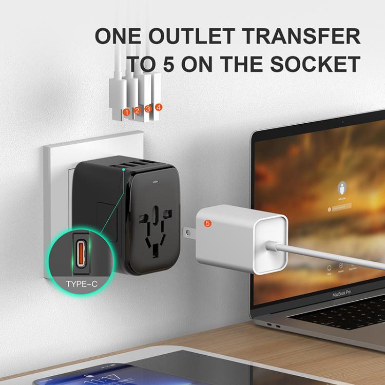 Cargador de viaje multifunción PD20W GaN, 2 USB + 2 Tipo-C, carga rápida universal, 212PQ