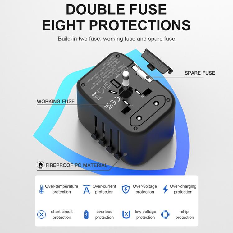 Cargador de viaje multifunción PD20W GaN, 2 USB + 2 Tipo-C, carga rápida universal, 212PQ