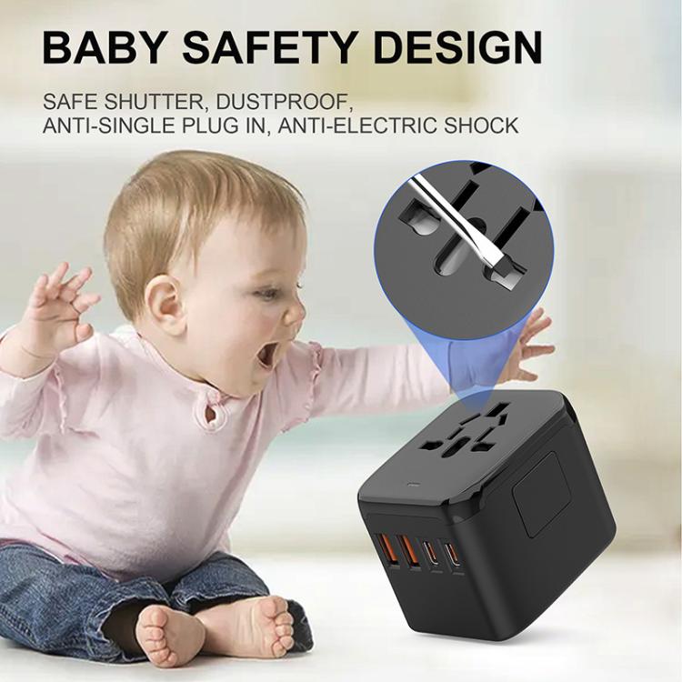 Cargador de viaje multifunción PD20W GaN, 2 USB + 2 Tipo-C, carga rápida universal, 212PQ