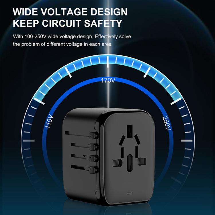 Cargador de viaje multifunción PD20W GaN, 2 USB + 2 Tipo-C, carga rápida universal, 212PQ