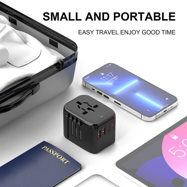Cargador de viaje multifunción PD20W GaN, 2 USB + 2 Tipo-C, carga rápida universal, 212PQ