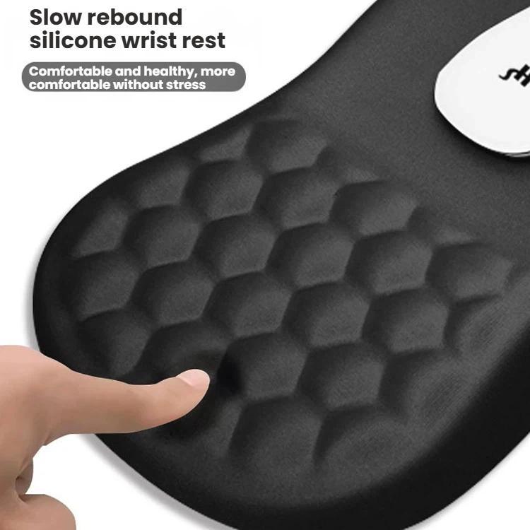 Alfombrilla de ratón ergonómica de silicona con reposamuñecas para juegos y uso de oficina.