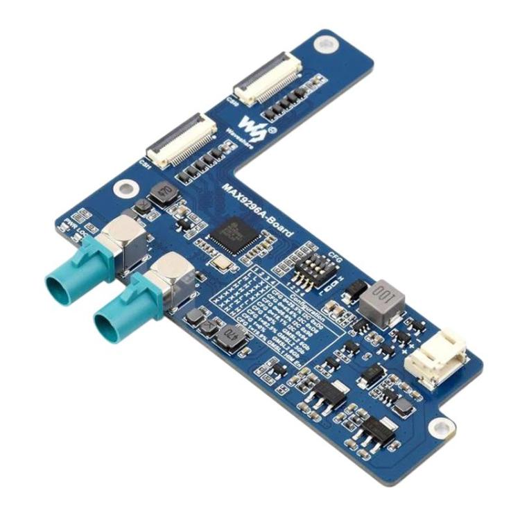 Placa adaptadora de cámara GMSL de 2 canales equipada con deserializador MAX9296A para transmisión serial de alta velocidad y baja latencia., Waveshare 33623