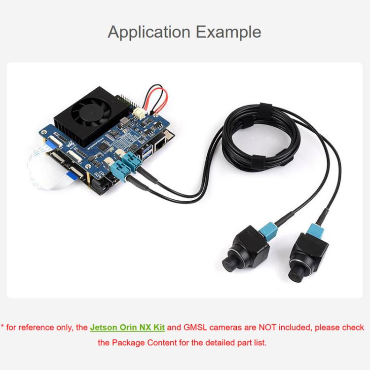Placa adaptadora de cámara GMSL de 2 canales equipada con deserializador MAX9296A para transmisión serial de alta velocidad y baja latencia., Waveshare 33623