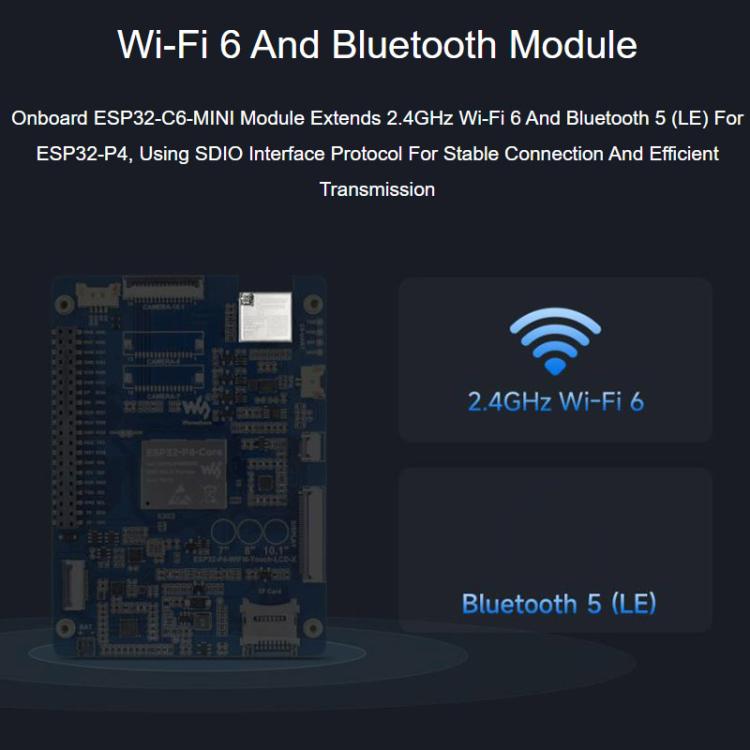 Waveshare ESP32-P4-WIFI6 HMI Placa de desarrollo de pantalla táctil todo en uno con 10 puntos de contacto, 7 inch, 8 inch, 10.1 inch