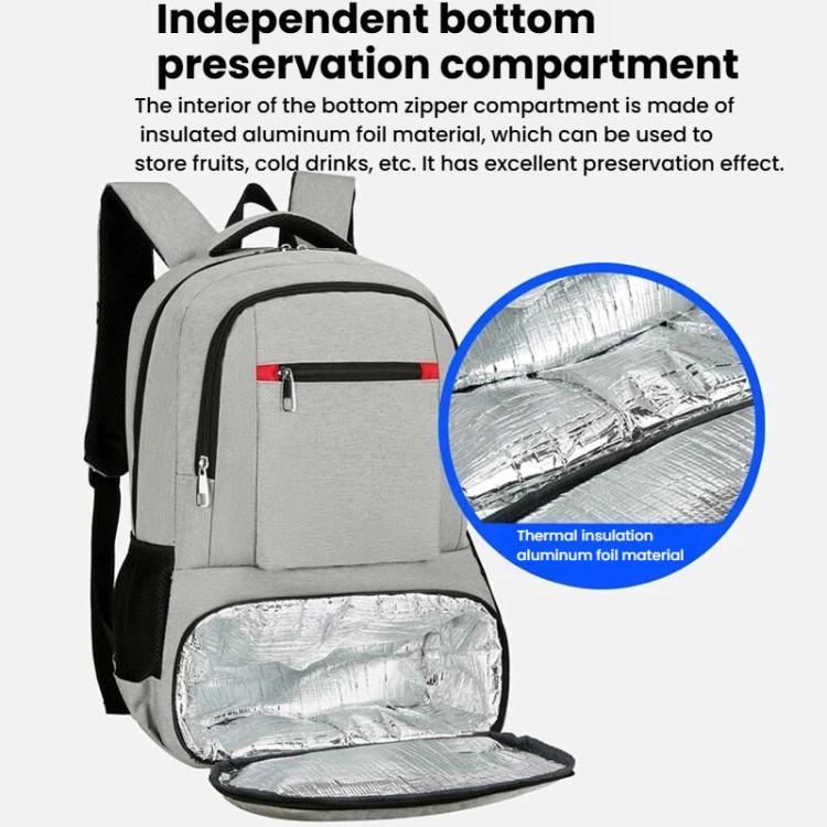 Mochila isotérmica 2 en 1 Vanaheimr con compartimento refrigerado y puerto USB, bolsa de picnic para portátil de 15,6 pulgadas con orificio para auriculares