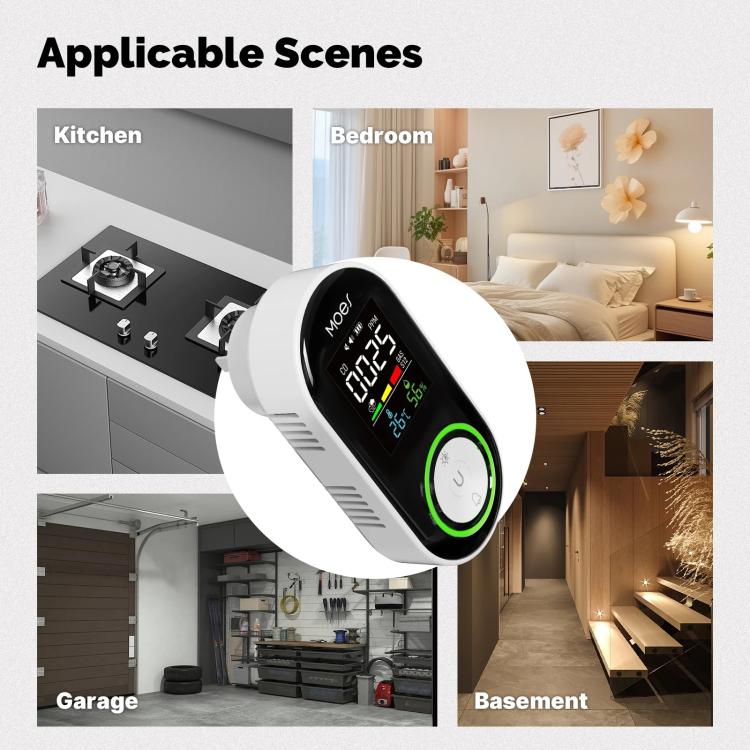 Sensor de alarma de monitoreo de temperatura y humedad para detector de monóxido de carbono MOES, 3 In 1 US Plug, 3 In 1 EU Plug, 4 In 1 Gas US Plug, 4 In 1 Gas EU Plug, 4 In 1 Smoke US Plug, 4 In 1 Smoke EU Plug, 5 In 1 Gas+Smoke US Plug              ...