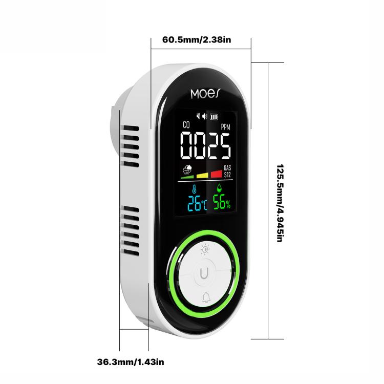 Sensor de alarma de monitoreo de temperatura y humedad para detector de monóxido de carbono MOES, 3 In 1 US Plug, 3 In 1 EU Plug, 4 In 1 Gas US Plug, 4 In 1 Gas EU Plug, 4 In 1 Smoke US Plug, 4 In 1 Smoke EU Plug, 5 In 1 Gas+Smoke US Plug              ...