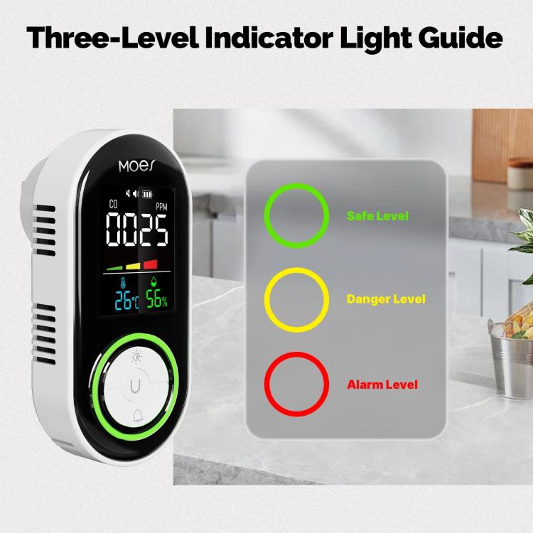Sensor de alarma de monitoreo de temperatura y humedad para detector de monóxido de carbono MOES, 3 In 1 US Plug, 3 In 1 EU Plug, 4 In 1 Gas US Plug, 4 In 1 Gas EU Plug, 4 In 1 Smoke US Plug, 4 In 1 Smoke EU Plug, 5 In 1 Gas+Smoke US Plug              ...