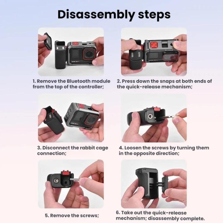 Base magnética de liberación rápida Flymile con mango Bluetooth para fotografía callejera, compatible con DJI Osmo Action 5 Pro / 6.