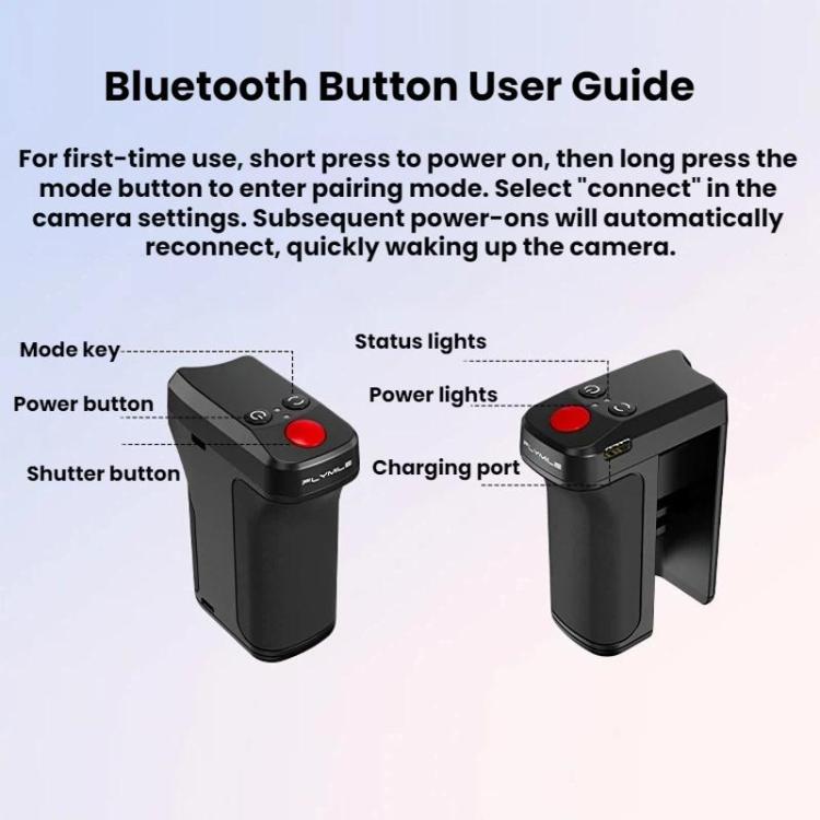 Base magnética de liberación rápida Flymile con mango Bluetooth para fotografía callejera, compatible con DJI Osmo Action 5 Pro / 6.