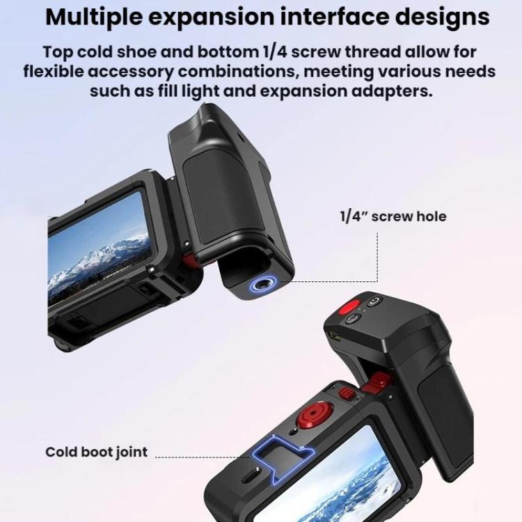 Base magnética de liberación rápida Flymile con mango Bluetooth para fotografía callejera, compatible con DJI Osmo Action 5 Pro / 6.