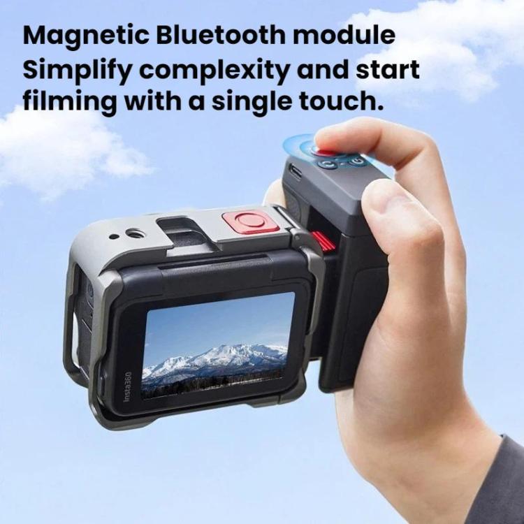 Base magnética de liberación rápida Flymile con mango Bluetooth para fotografía callejera, compatible con DJI Osmo Action 5 Pro / 6.