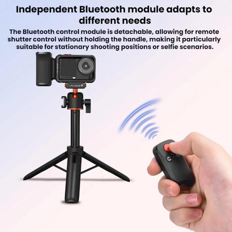 Base magnética de liberación rápida Flymile con mango Bluetooth para fotografía callejera, compatible con DJI Osmo Action 5 Pro / 6.