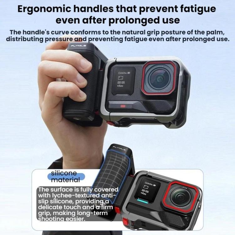 Base magnética de liberación rápida Flymile con mango Bluetooth para fotografía callejera, compatible con DJI Osmo Action 5 Pro / 6.